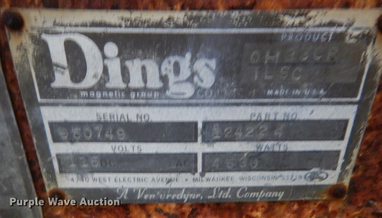 image for item LS9897 Dings Magnetic Group OH33CR  conveyor