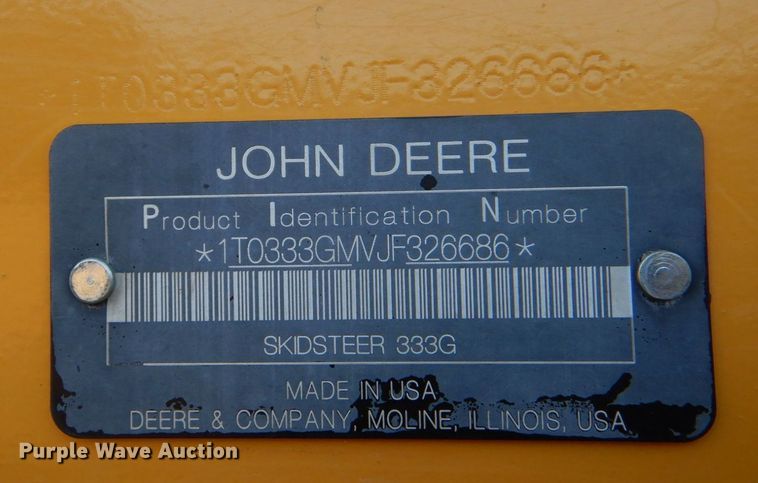 image for item LS9927 2018 John Deere 333G  tracked skid steer loader