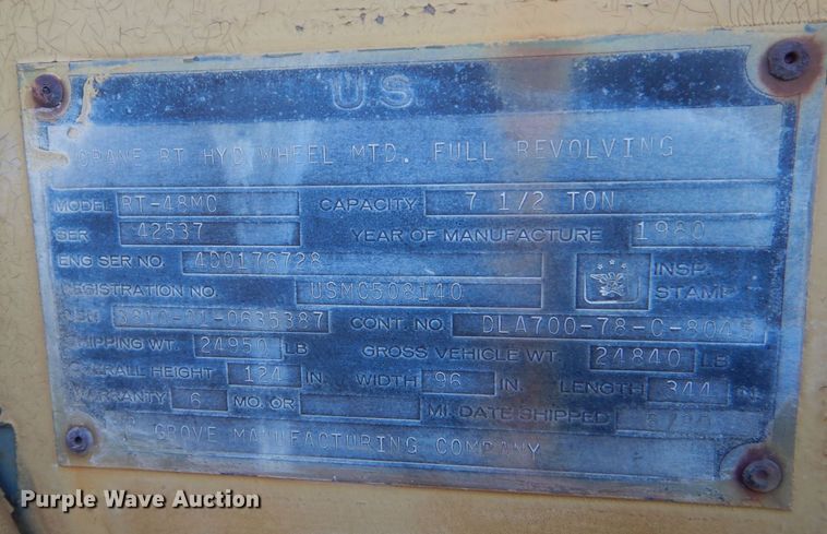 image for item LS9938 1980 Grove RT-48MC  crane