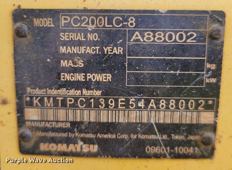 image for item MH9537 2006 Komatsu PC200LC-8  excavator