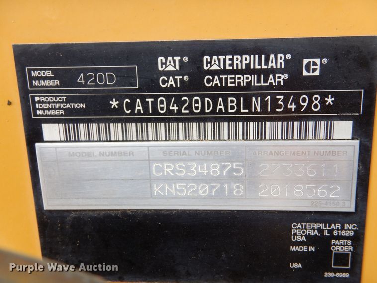 image for item DK0993 2006 Caterpillar 420D  backhoe