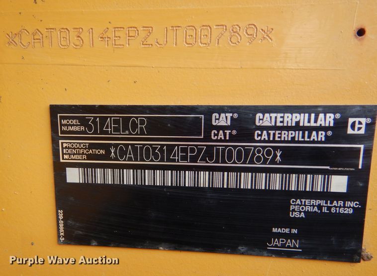 image for item DK0999 2014 Caterpillar 314ELCR  excavator