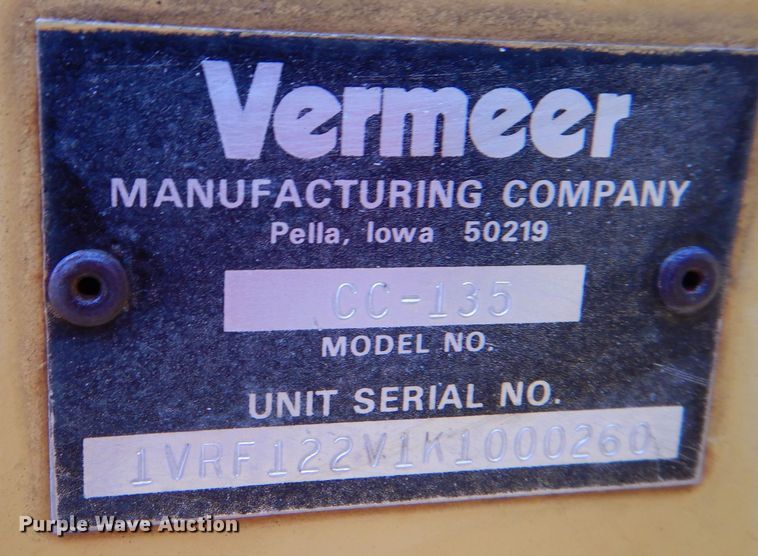 image for item DK1017 1989 Vermeer CC-135  rock saw