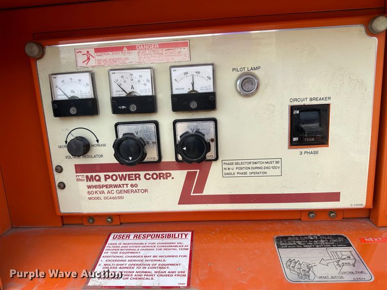 image for item DK1077 Multiquip Whisperwatt 60  generator