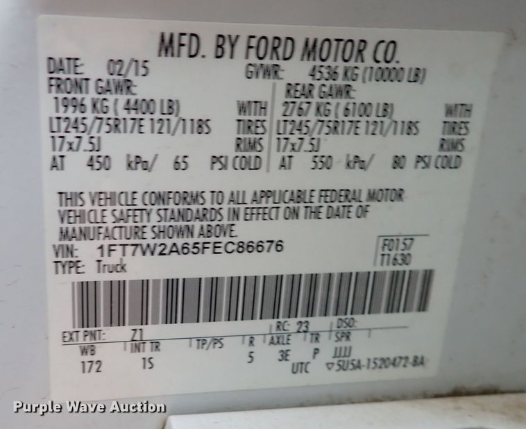 image for item DK1079 2015 Ford F250 Super Duty XL  Crew Cab pickup truck