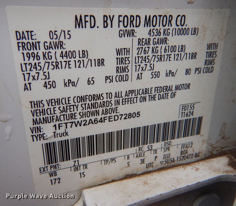 image for item DN5493 2015 Ford F250 Super Duty  Crew Cab pickup truck