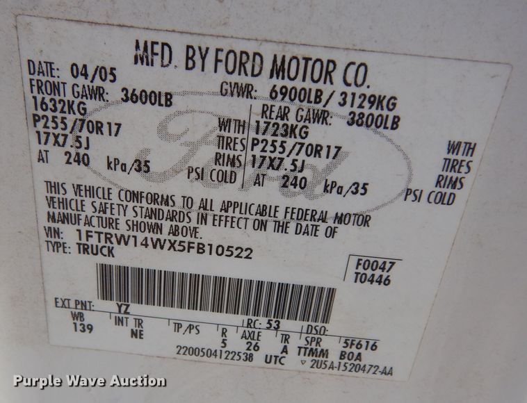 image for item DI6864 2005 Ford F150  SuperCrew pickup truck