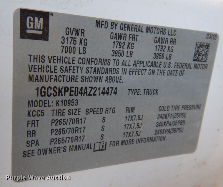 image for item DI6903 2010 Chevrolet Silverado 1500  Ext. Cab pickup truck