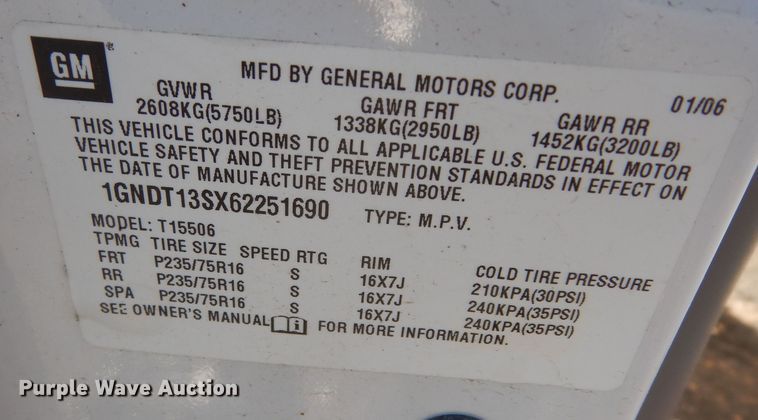 image for item DI6904 2006 Chevrolet TrailBlazer LS  SUV