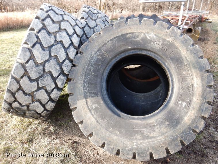 (3) Titan MXL 20.5R25 tires in Greenfield, IA Item DK2067 sold