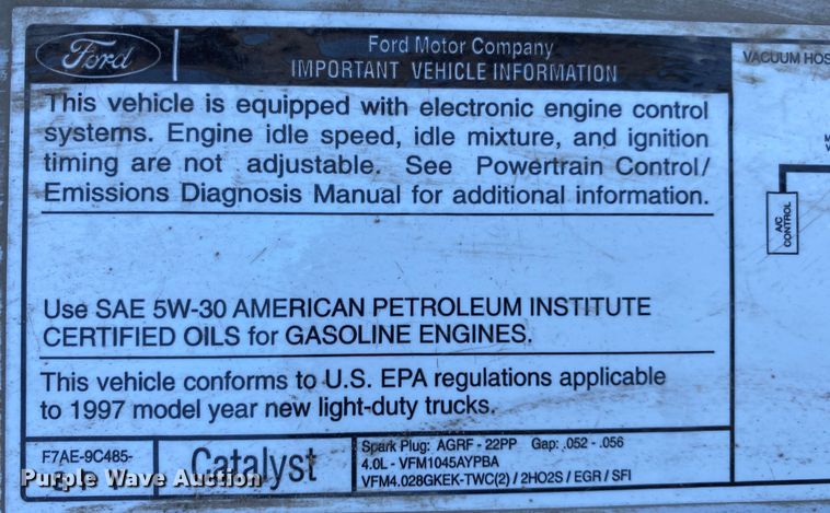 image for item DN8052 1997 Ford Ranger  SuperCab pickup truck