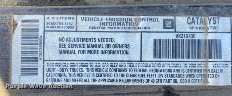 image for item DN8054 2003 Chevrolet S10  Ext. Cab pickup truck