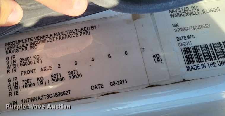 image for item DO3470 2012 International WorkStar 7500  dump truck