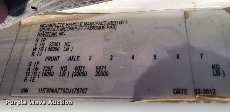 image for item DO3471 2013 International WorkStar 7500  dump truck