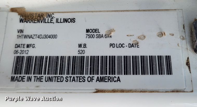 image for item DO3472 2013 International WorkStar 7500  dump truck