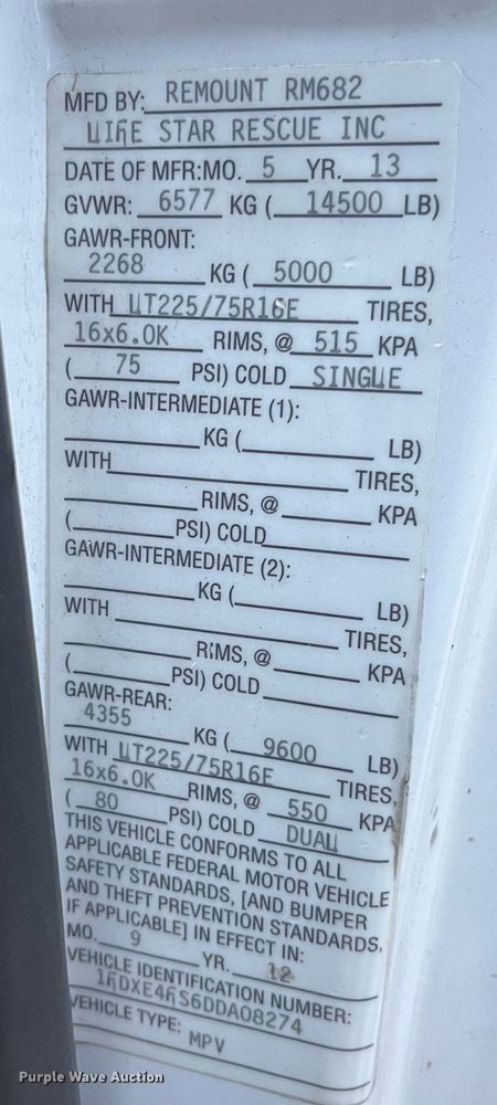 image for item DP0447 2013 Ford E450  ambulance