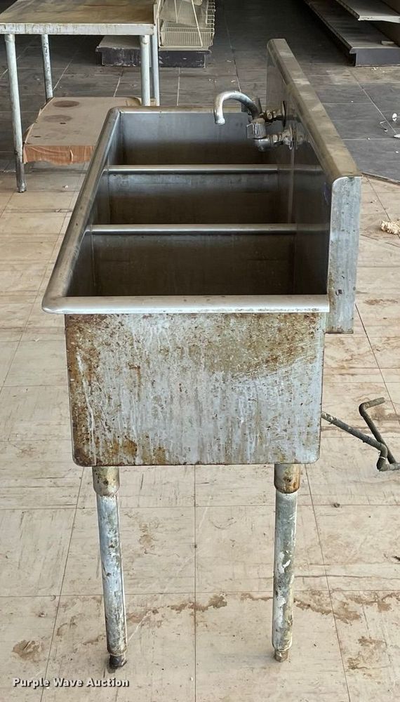 image for item DR2082 Three basin stainless steel sink