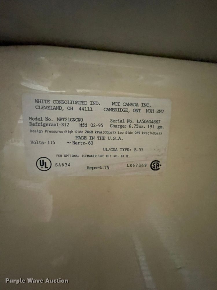 image for item DR2090 Kelvinator MRT21GNCW0  refrigerator