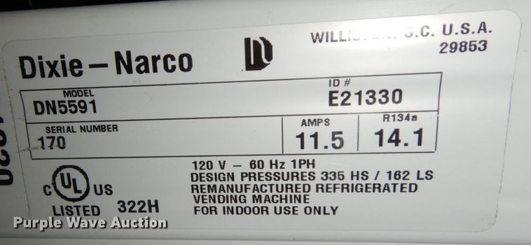 image for item HF9499 Dixie-Narco DN5591  vending machine