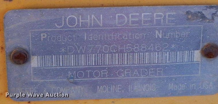 image for item HG9297 2003 John Deere 770CH  motor grader