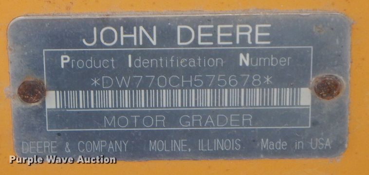 image for item HG9298 2000 John Deere 770CH  motor grader
