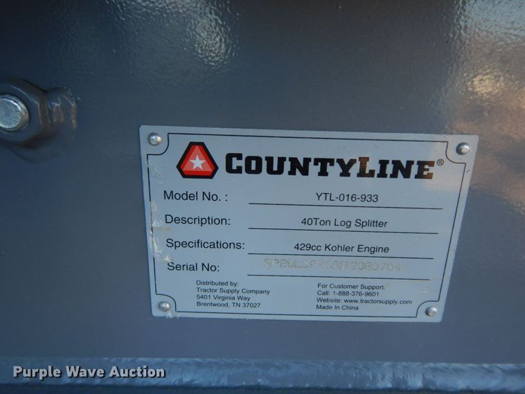 image for item HG9316 Countyline YTL-016-933  log splitter