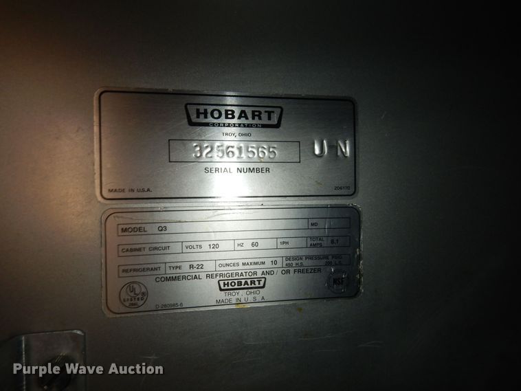 image for item IE9855 Hobart Q3  refrigerator