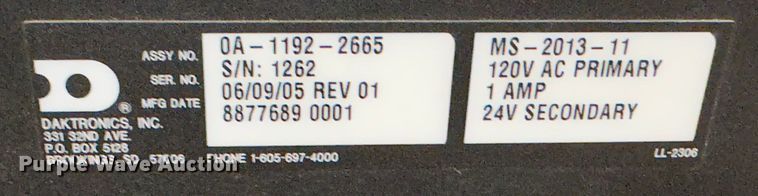 image for item JD9814 (3) Daktronics scoreboards