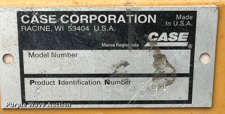 image for item JD9828 1997 Case 580 Super L  backhoe