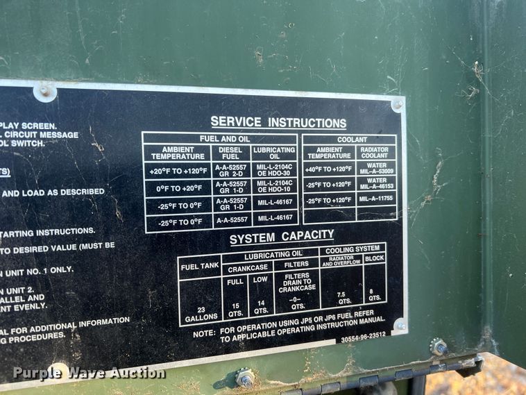 image for item JU9795 2008 Am General MEP-805B  generator