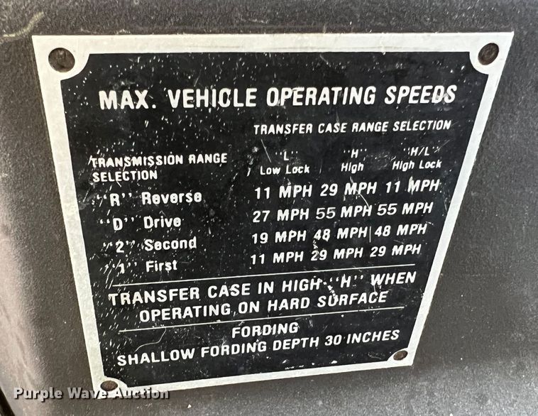 image for item JU9798 Am General M998 HMMWV  SUV