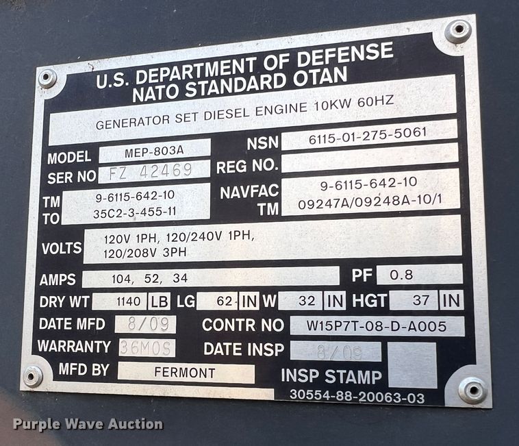 image for item JU9801 Schutt Industries PU-798A  generator