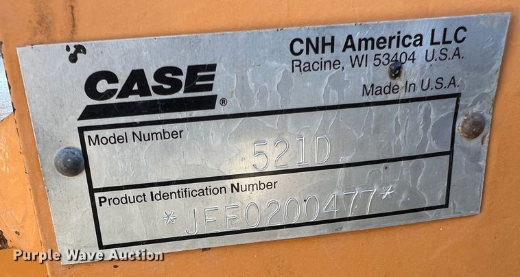 image for item JU9821 2007 Case 521D  wheel loader