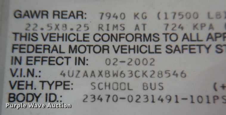 image for item KI9531 2003 Freightliner FS65 Thomas Built  school bus