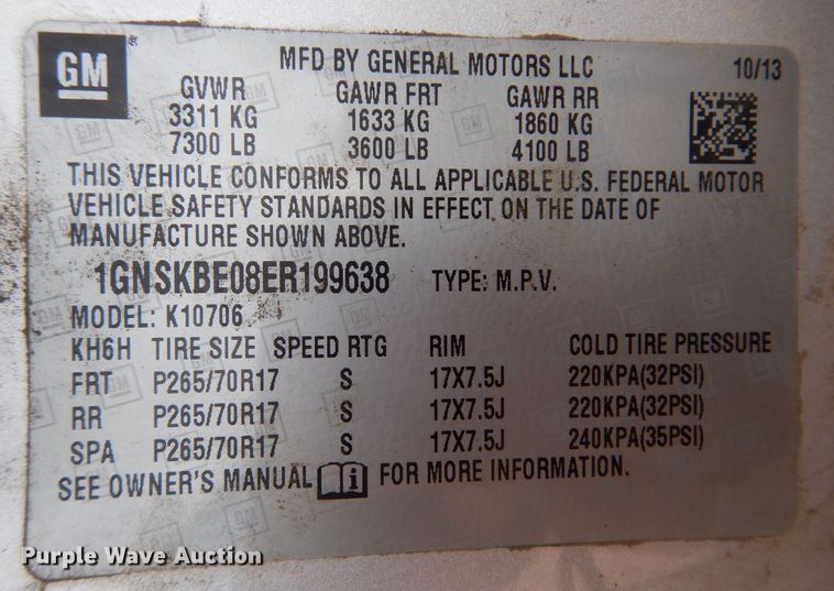 image for item KW9608 2014 Chevrolet Tahoe  SUV