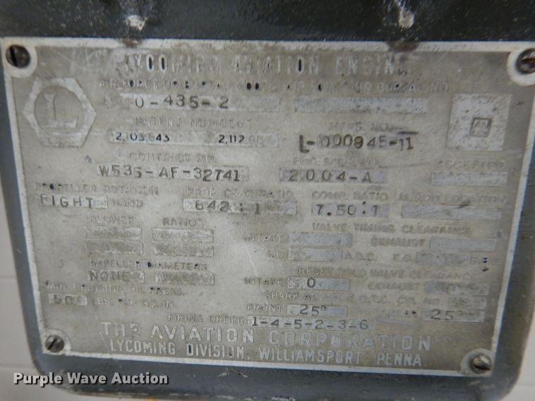 image for item KW9663 (4) Lycoming Aviation 0-425-2 engines