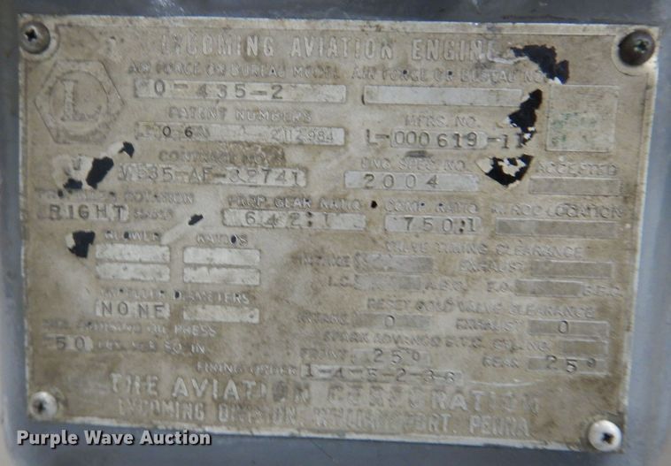 image for item KW9664 (4) Lycoming Aviation 0-425-2 engines