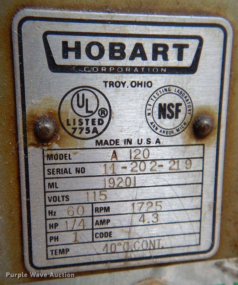 image for item KW9676 Hobart A120  mixer