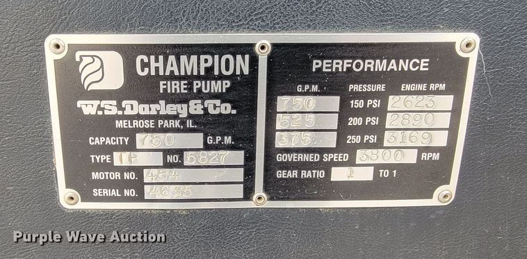 image for item LL9732 1990 Ford F800  pumper fire truck