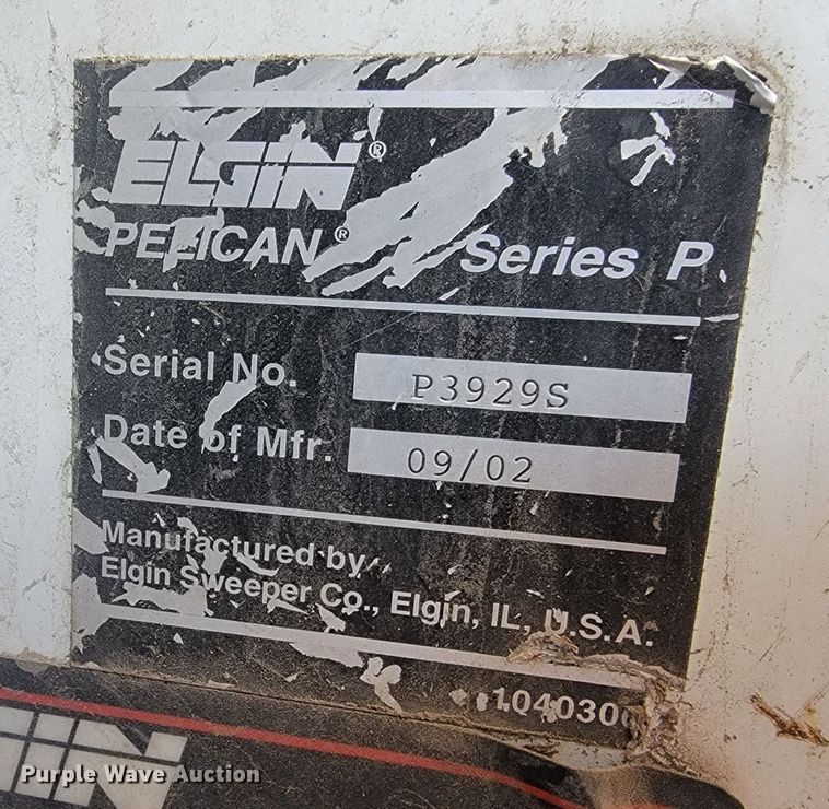 image for item LL9747 2002 Elgin Pelican P  street sweeper