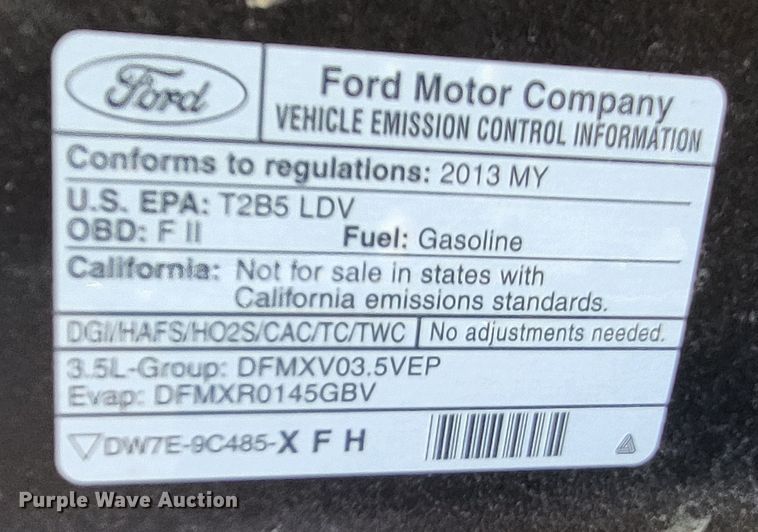 image for item LR9135 2013 Ford Taurus Police Interceptor