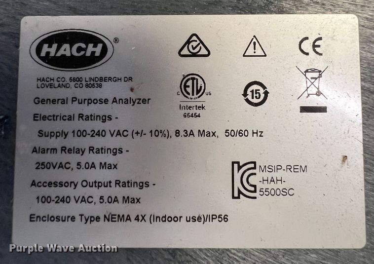 image for item LS9958 Hach 5500sc  ammonia monochloramine machine