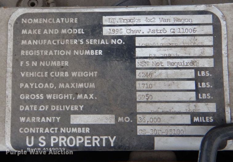 image for item LS9994 1996 Chevrolet Astro  van
