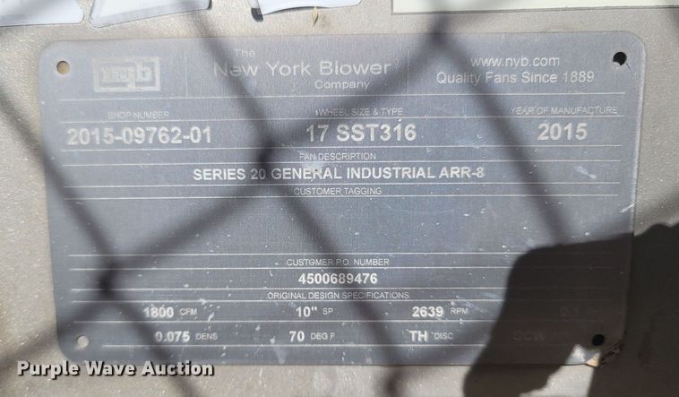 image for item MH9551 2015 The New York Blower Co Series 20  blower