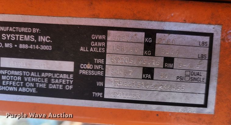 image for item MH9553 2014 K&K Systems  message board trailer