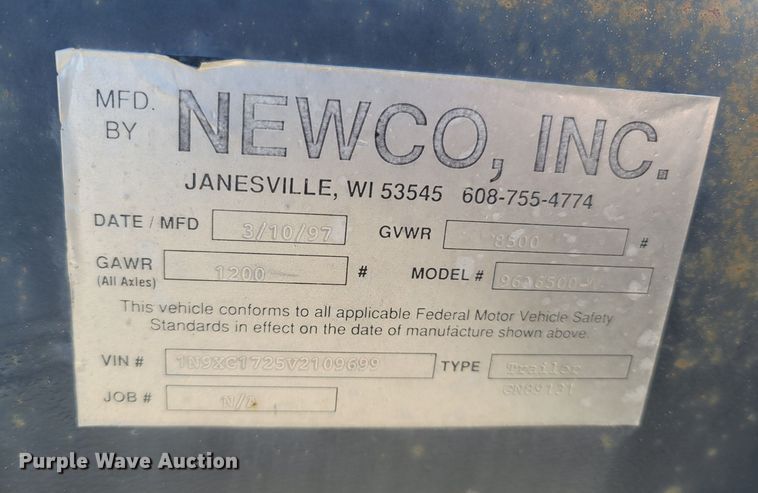 image for item MH9556 1997 Generac 95A06500S  generator