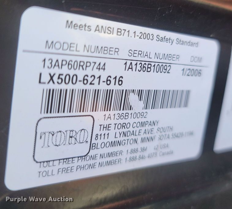 image for item MH9557 Toro LX500  lawn mower