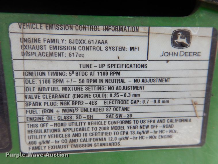 image for item MJ9900 2008 John Deere 620i  utility vehicle