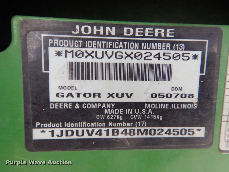 image for item MJ9900 2008 John Deere 620i  utility vehicle