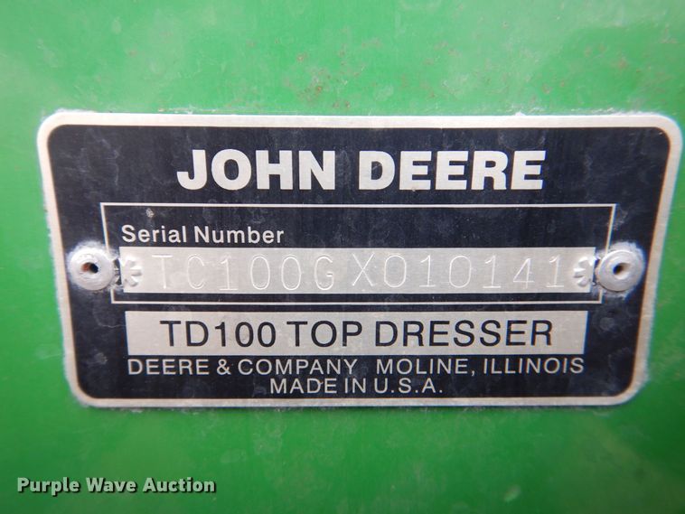 image for item MJ9911 2000 John Deere TD100  top dresser spreader